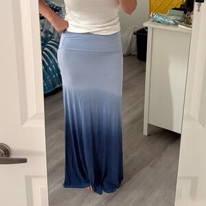 Blue Ombre Maxi Skirt